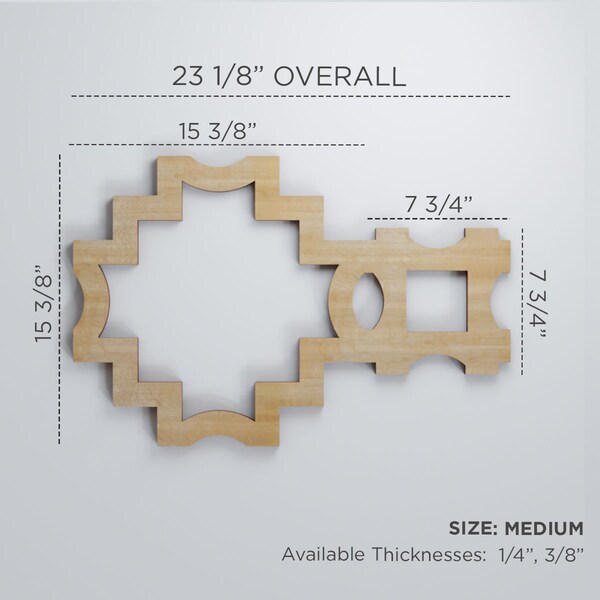 Medium Cordova Decorative Fretwork Wood Wall Panels, Alder, 23 1/8W X 15 3/8H X 3/8T